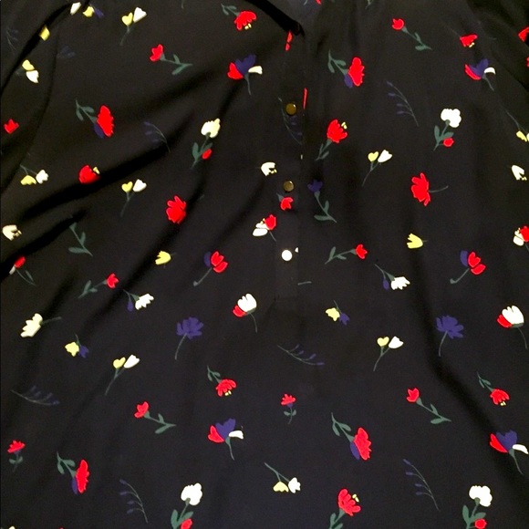 Reitman’s Navy Floral Blouse with Bell Sleeve - Picture 4 of 6